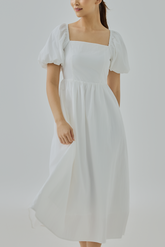 Elise Puff-Sleeve Midi Dress